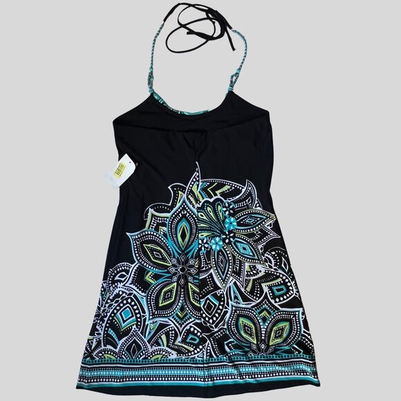 B. Darlin Black Halter Dress with Turquoise Beaded Neckline – Size 3/4 - Picture 5 of 8